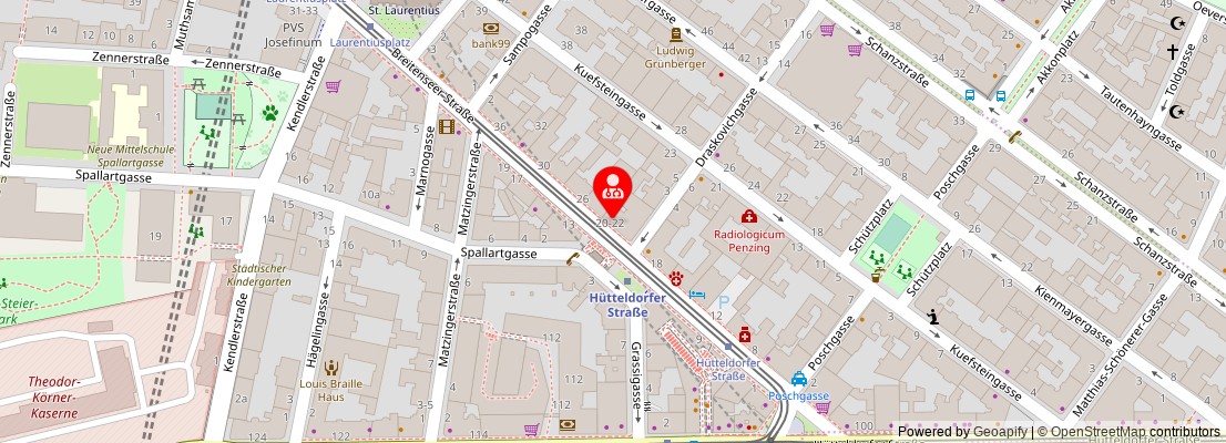 Street map section around the address