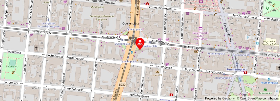 Street map section around the address