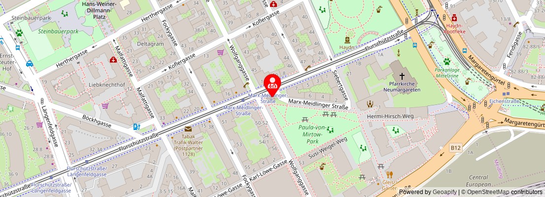 Street map section around the address