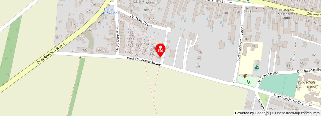 Street map section around the address