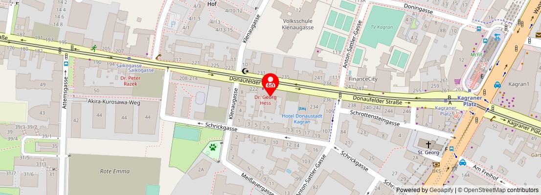 Street map section around the address