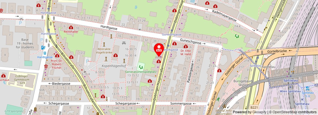 Street map section around the address