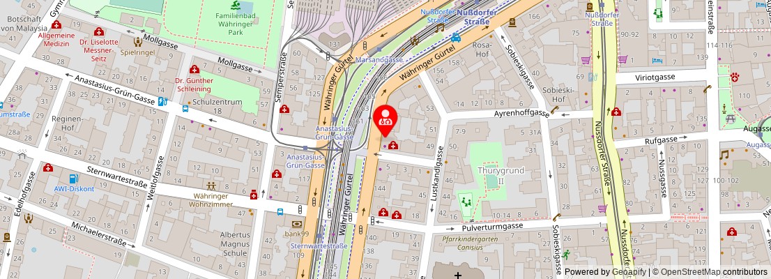 Street map section around the address