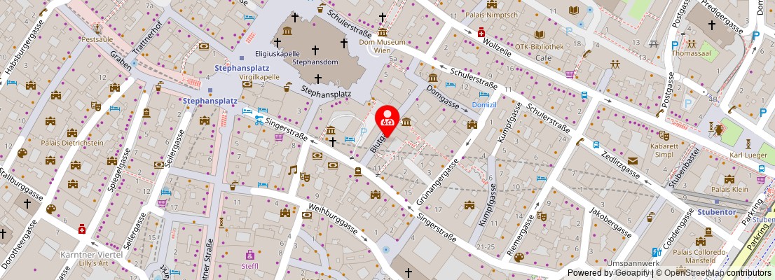 Street map section around the address