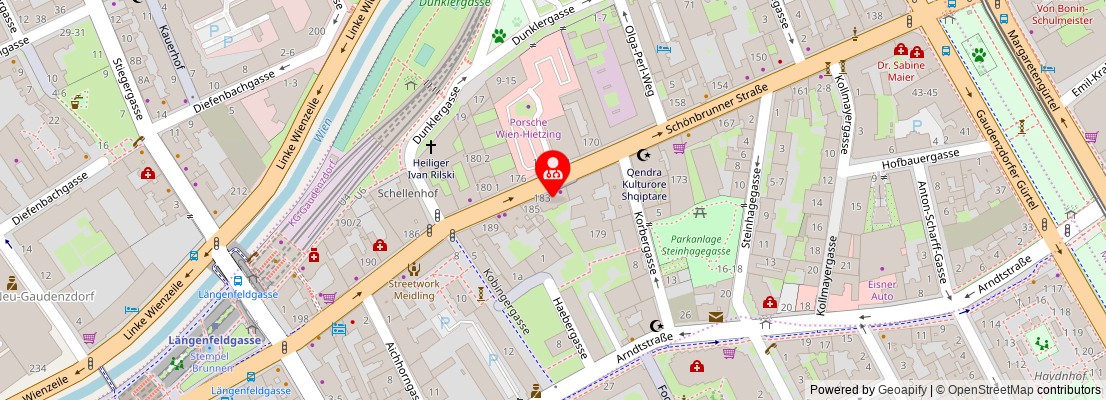 Street map section around the address