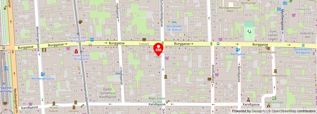 Street map section around the address