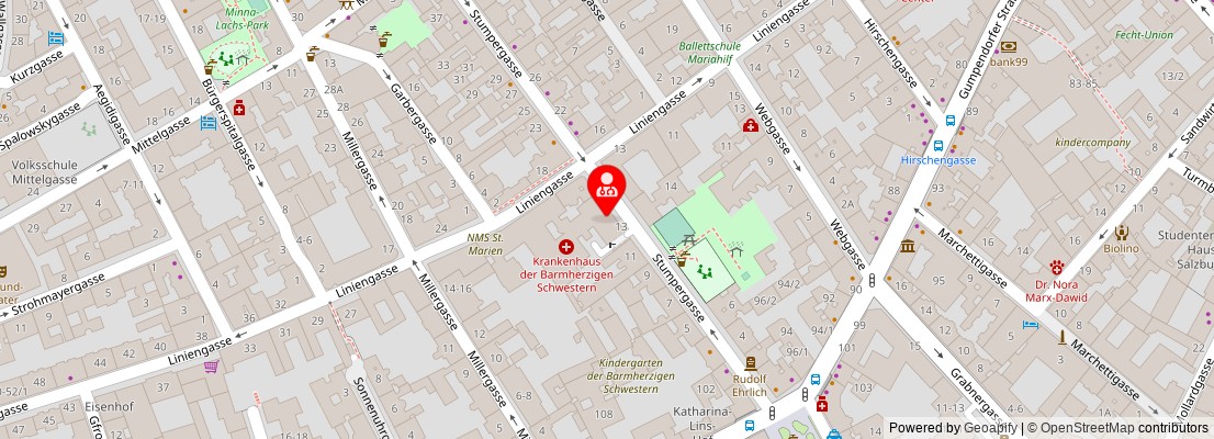 Street map section around the address