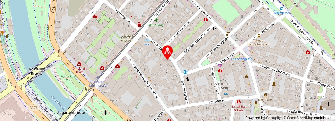 Street map section around the address