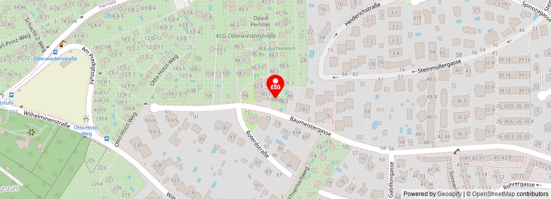 Street map section around the address