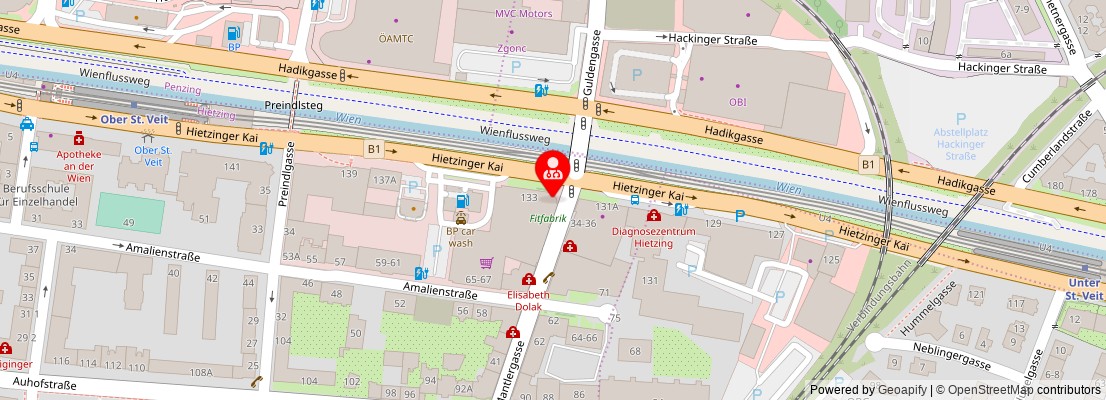 Street map section around the address