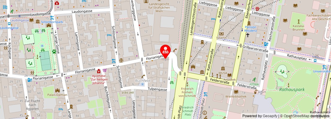 Street map section around the address