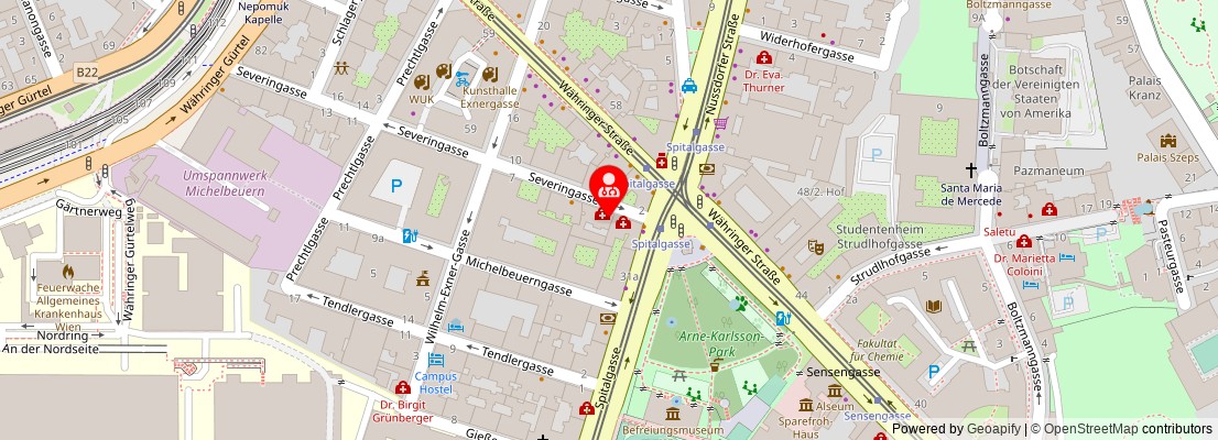 Street map section around the address