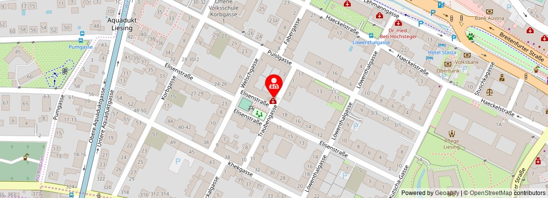 Street map section around the address