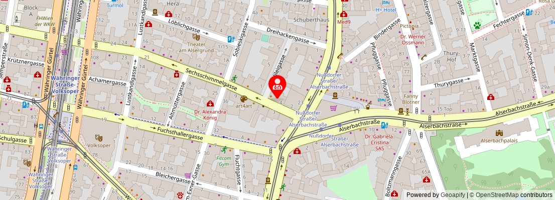 Street map section around the address