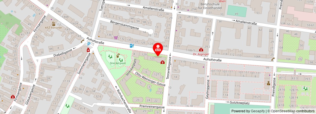 Street map section around the address