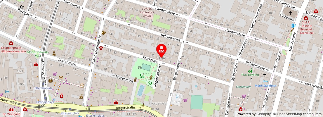 Street map section around the address