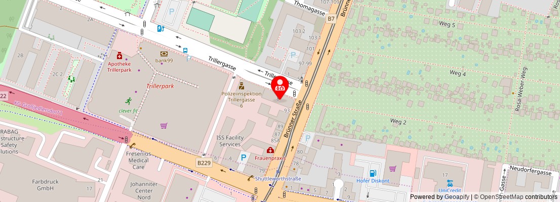 Street map section around the address