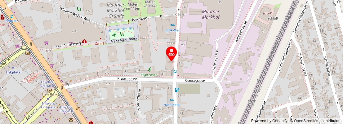 Street map section around the address