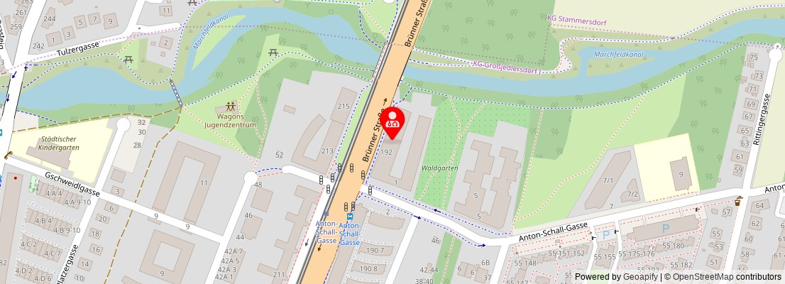 Street map section around the address