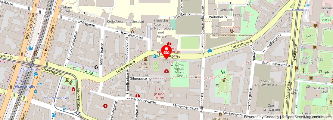 Street map section around the address