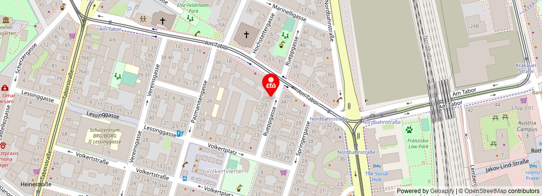 Street map section around the address