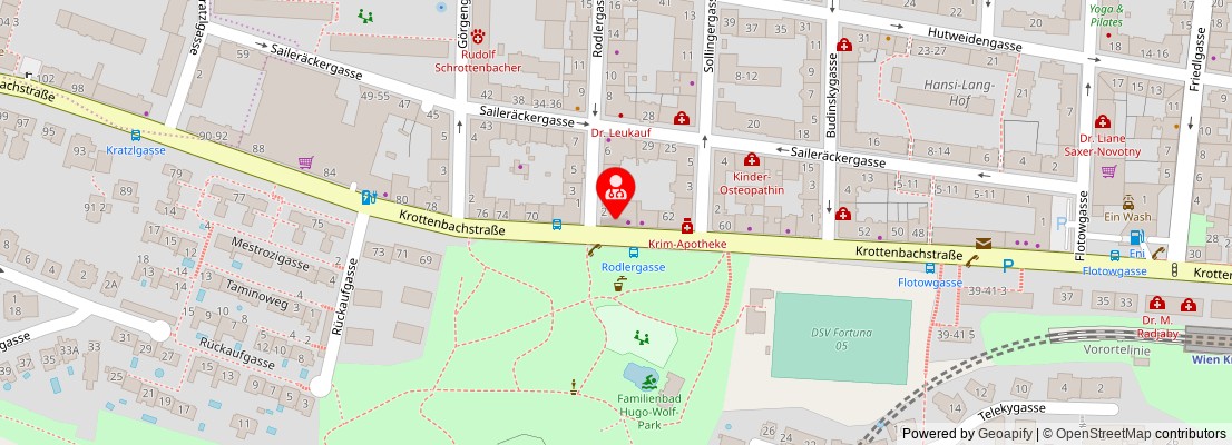 Street map section around the address