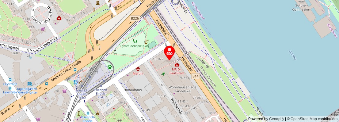 Street map section around the address