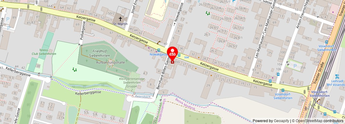 Street map section around the address