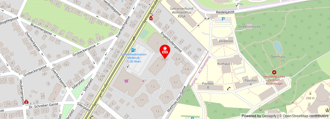 Street map section around the address