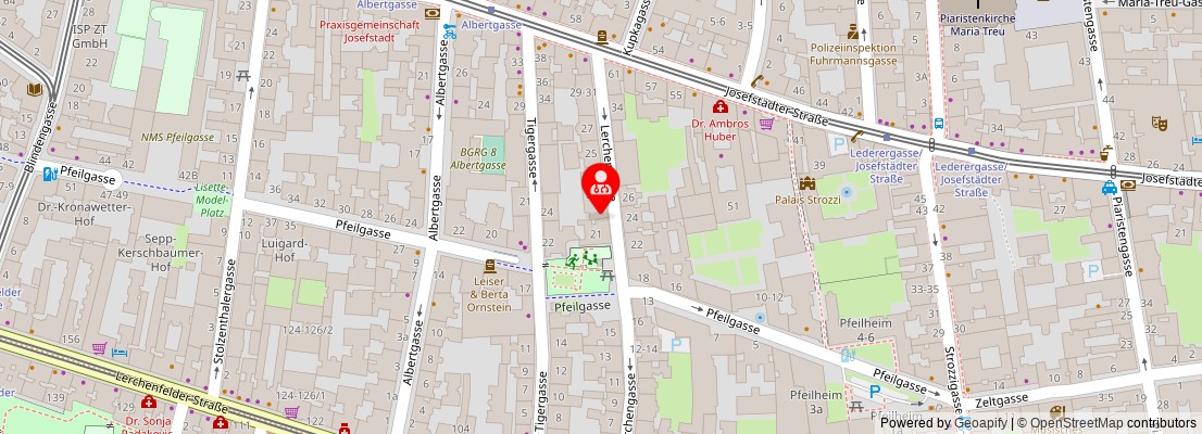 Street map section around the address