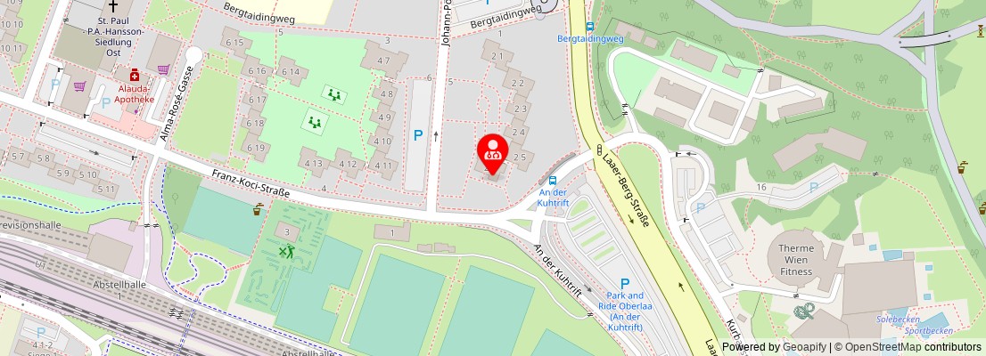Street map section around the address