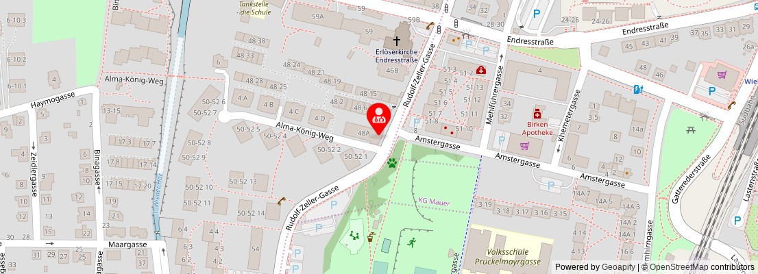 Street map section around the address