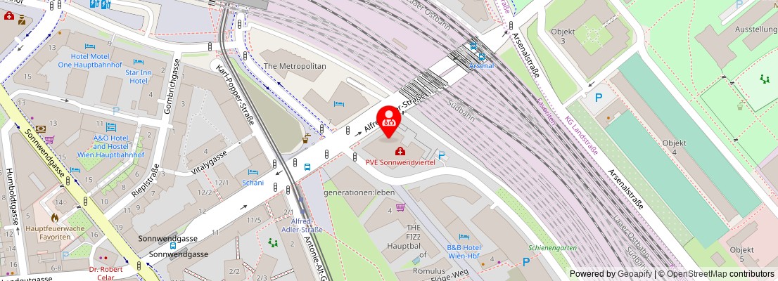 Street map section around the address
