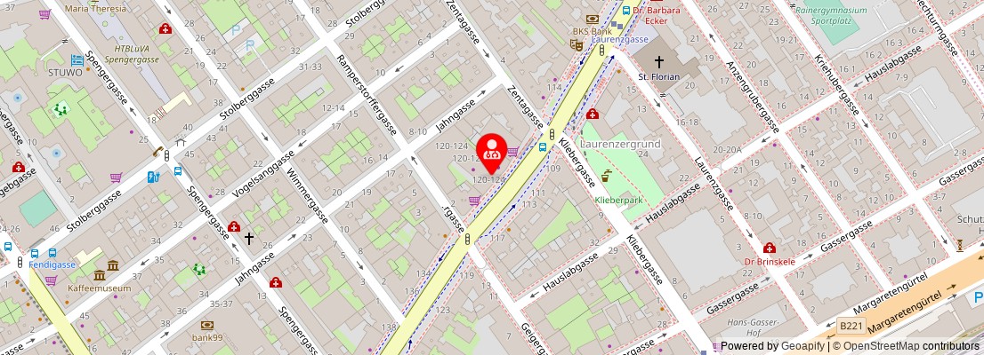 Street map section around the address