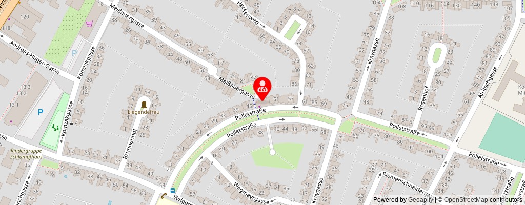 Street map section around the address