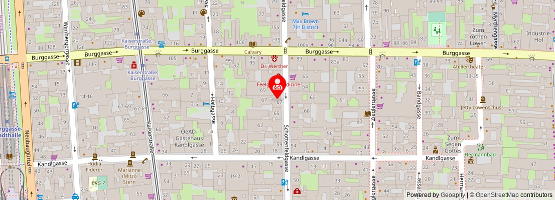 Street map section around the address