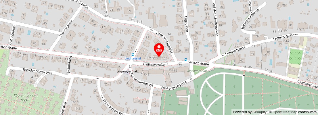 Street map section around the address