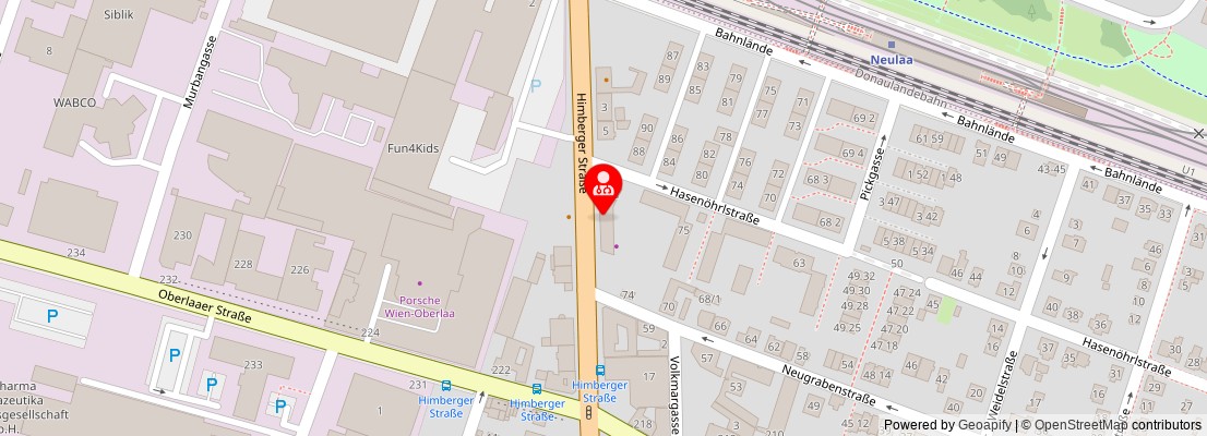 Street map section around the address