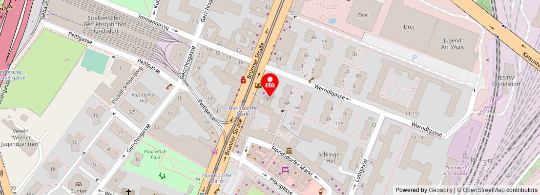 Street map section around the address