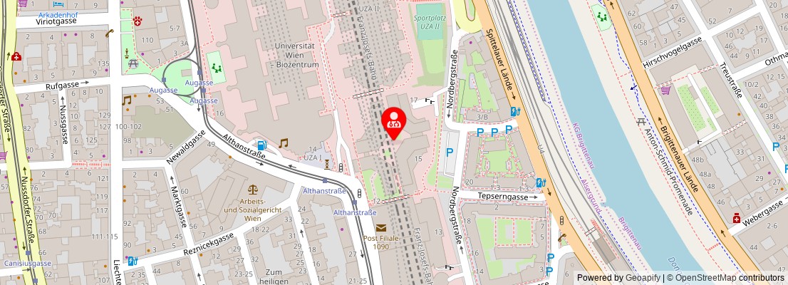 Street map section around the address