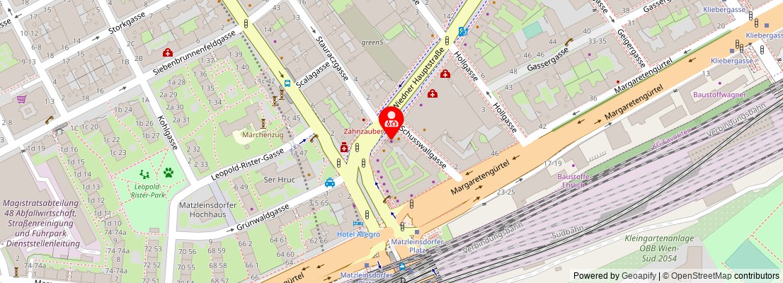 Street map section around the address