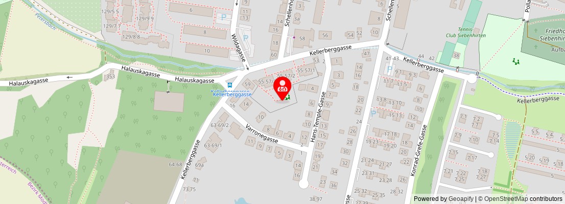 Street map section around the address