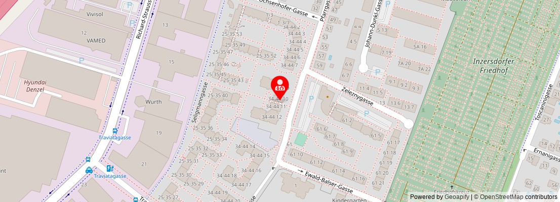 Street map section around the address