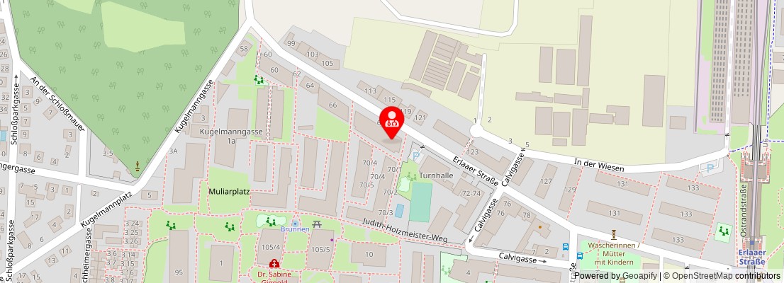 Street map section around the address