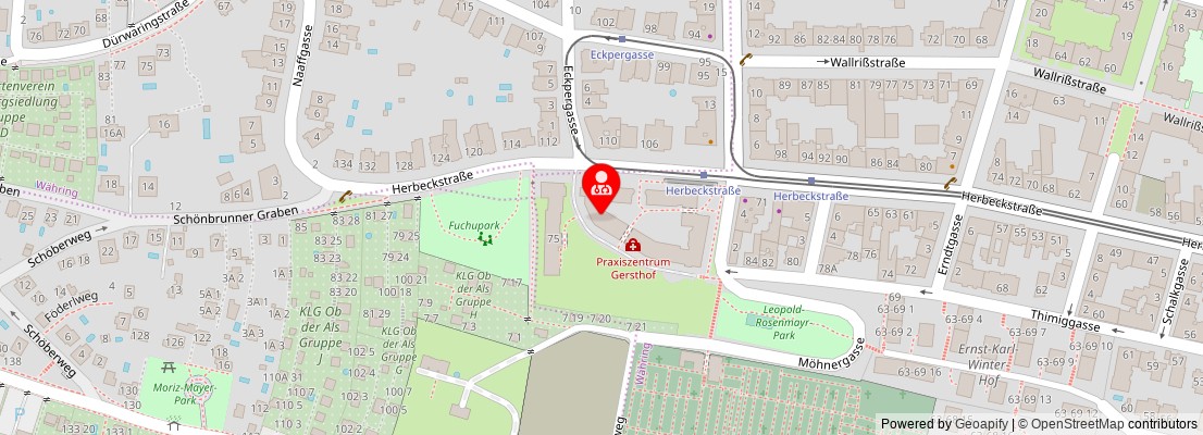 Street map section around the address