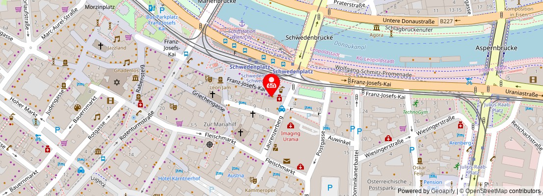 Street map section around the address