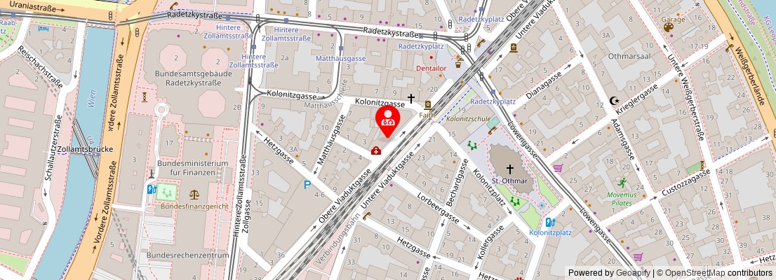 Street map section around the address