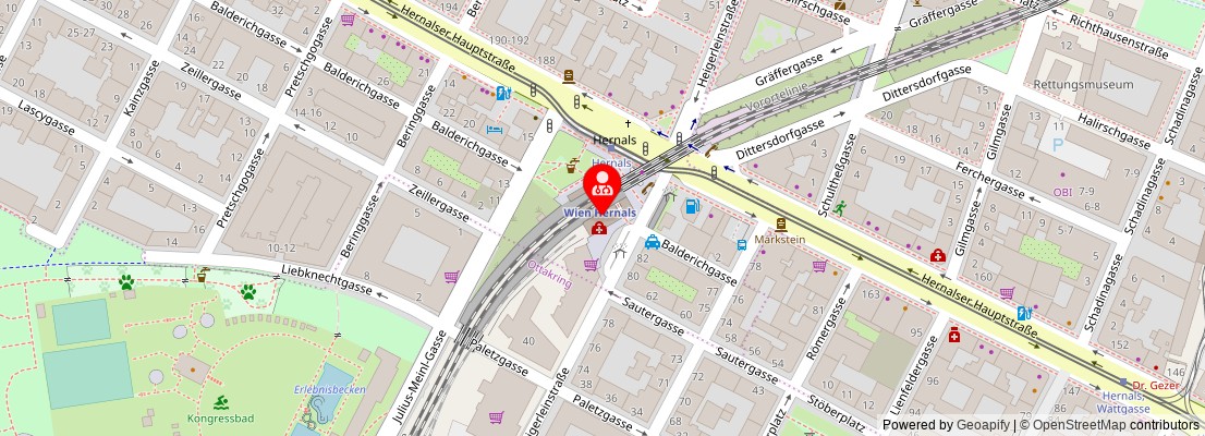 Street map section around the address