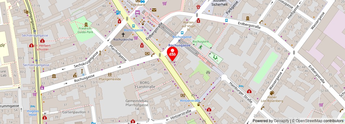 Street map section around the address