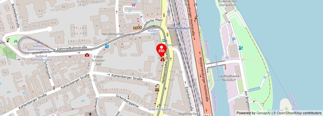 Street map section around the address